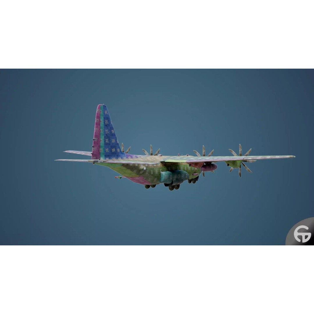 AC130 Gunship 3D Model – Realistic Low-Poly Game Asset, FBX - View 90