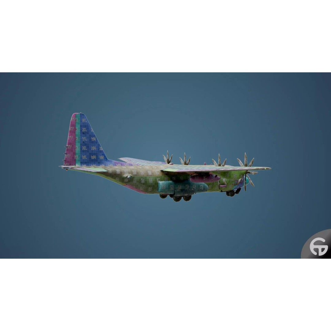 AC130 Gunship 3D Model – Realistic Low-Poly Game Asset, FBX - View 91