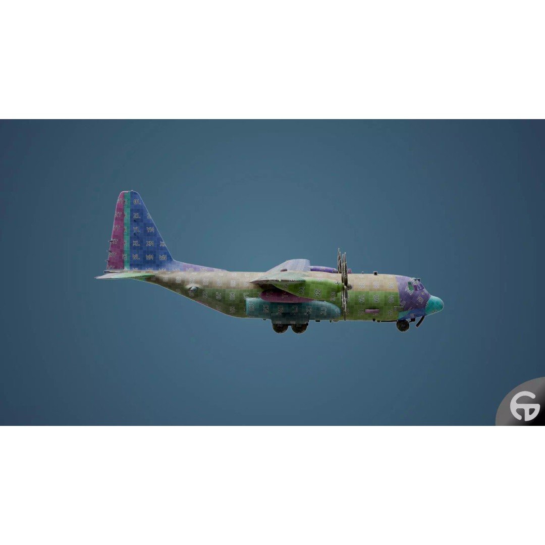 AC130 Gunship 3D Model – Realistic Low-Poly Game Asset, FBX - View 92