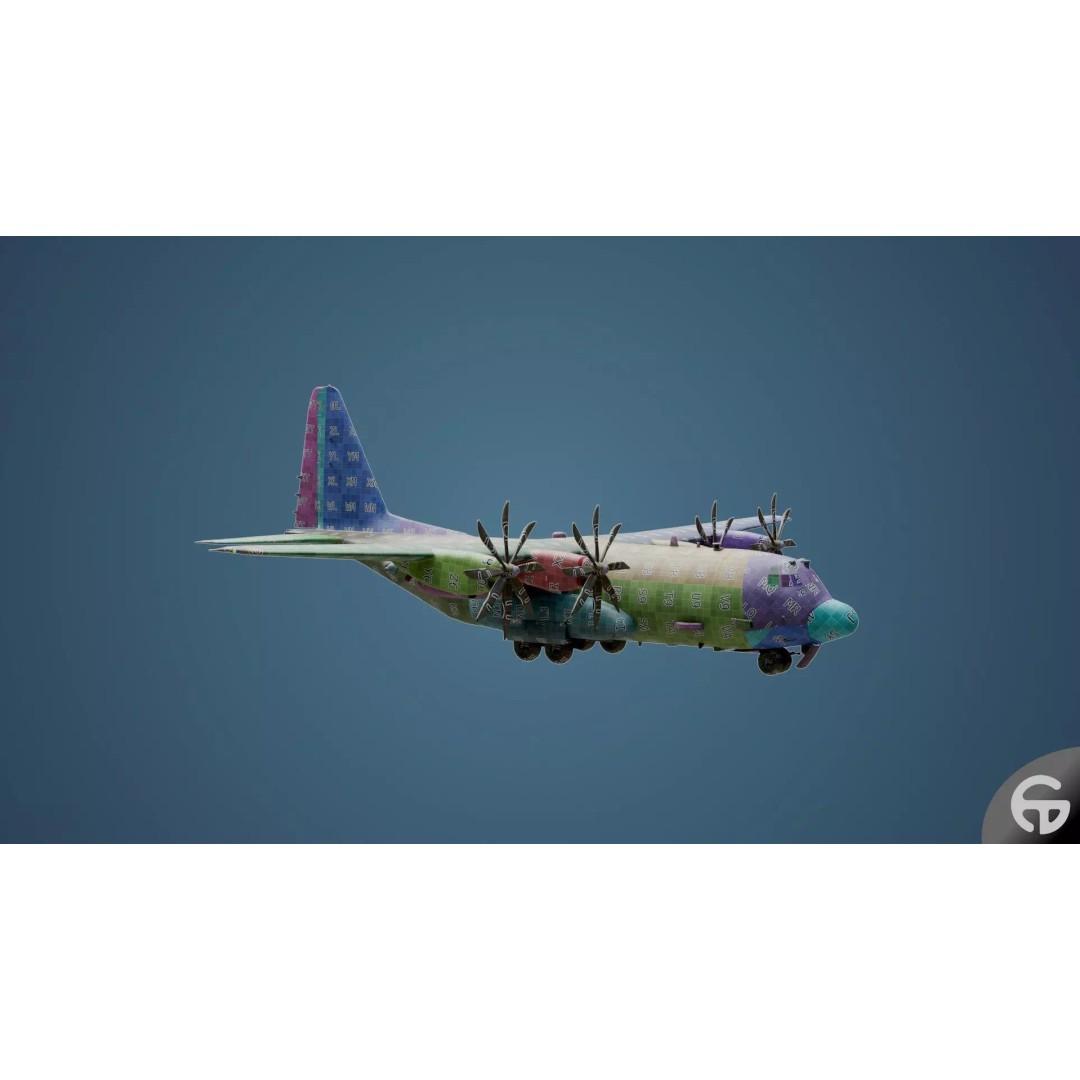 AC130 Gunship 3D Model – Realistic Low-Poly Game Asset, FBX - View 93