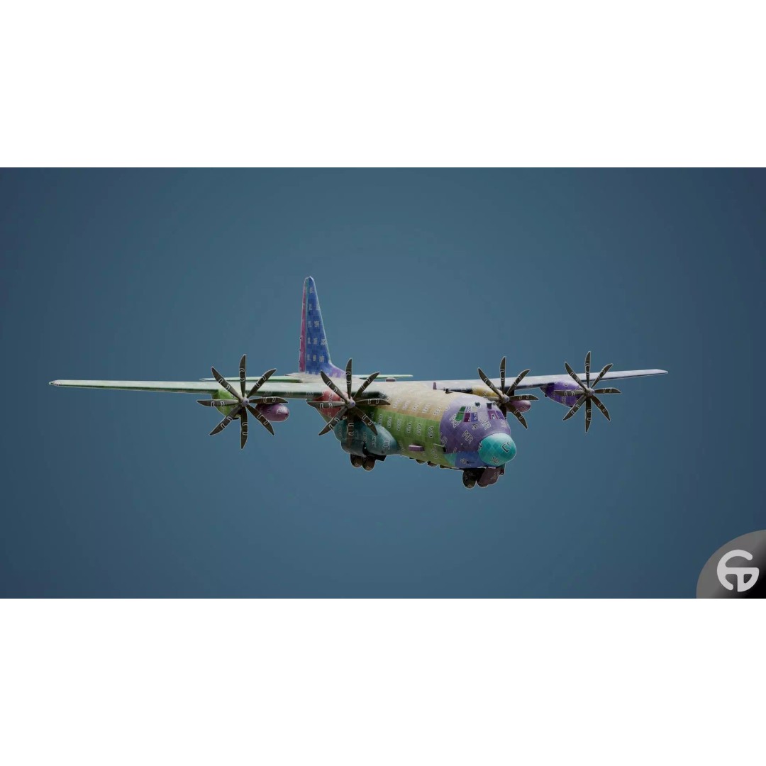 AC130 Gunship 3D Model – Realistic Low-Poly Game Asset, FBX - View 94