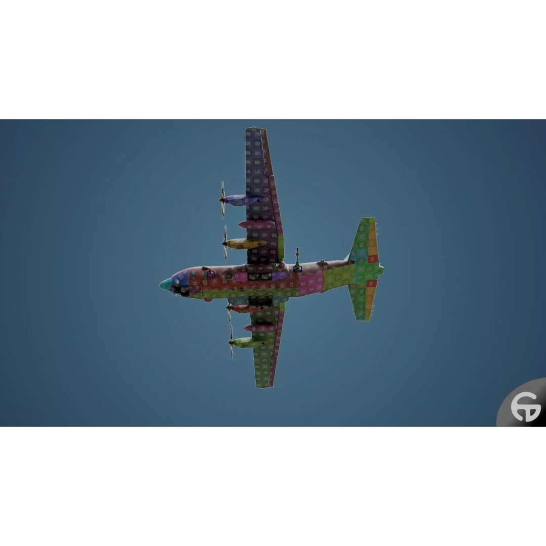 AC130 Gunship 3D Model – Realistic Low-Poly Game Asset, FBX - View 96