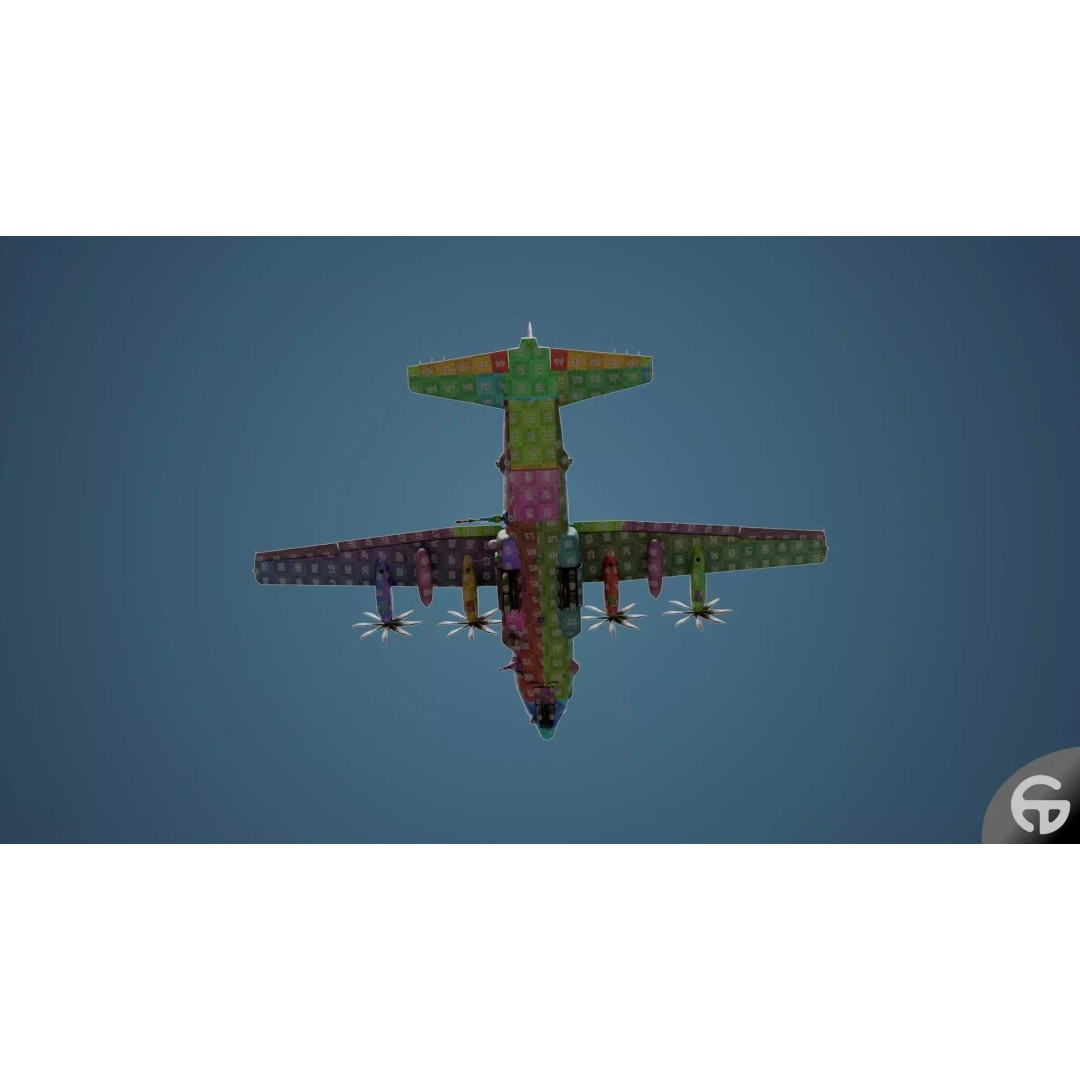 AC130 Gunship 3D Model – Realistic Low-Poly Game Asset, FBX - View 97
