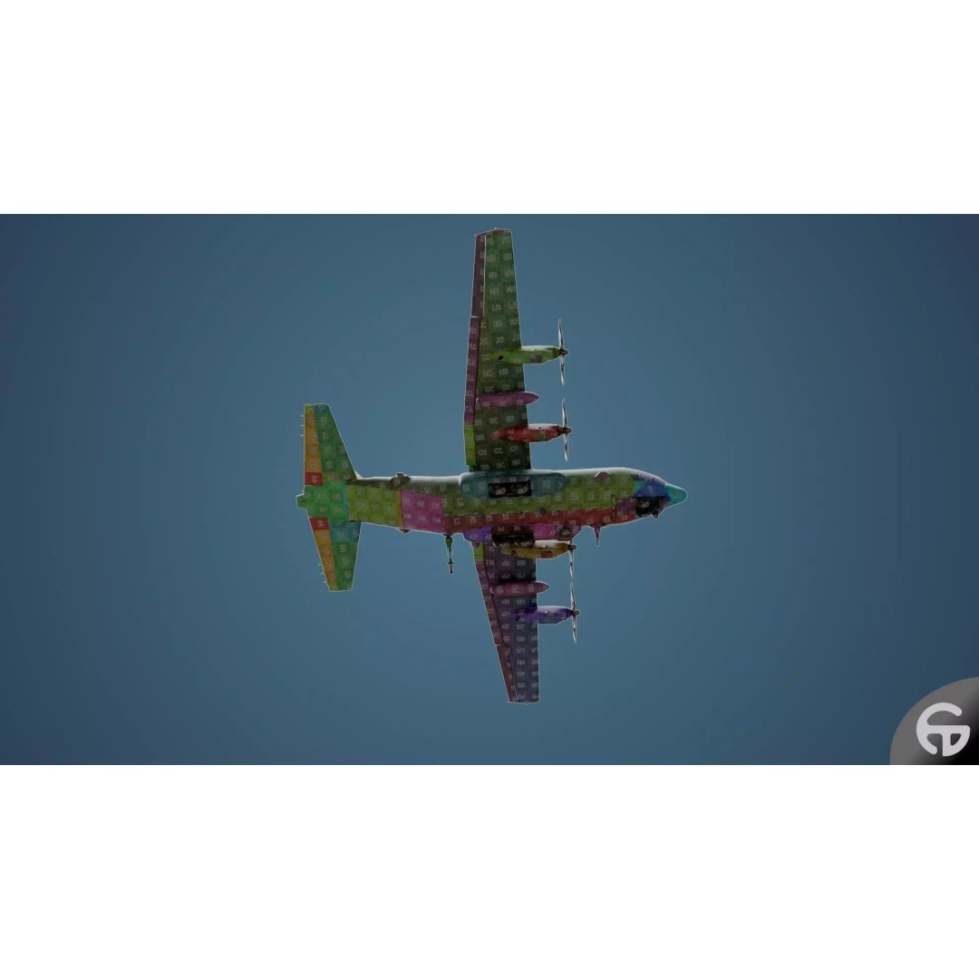 AC130 Gunship 3D Model – Realistic Low-Poly Game Asset, FBX - View 98