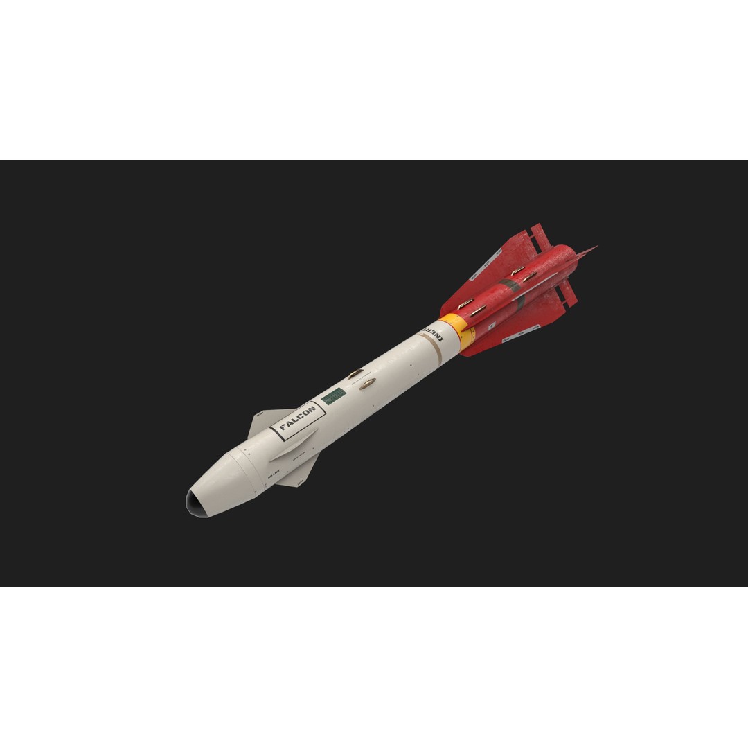 Aim4 Falcon Air-to-Air Missile 3D Model – Low Poly Game Asset, FBX