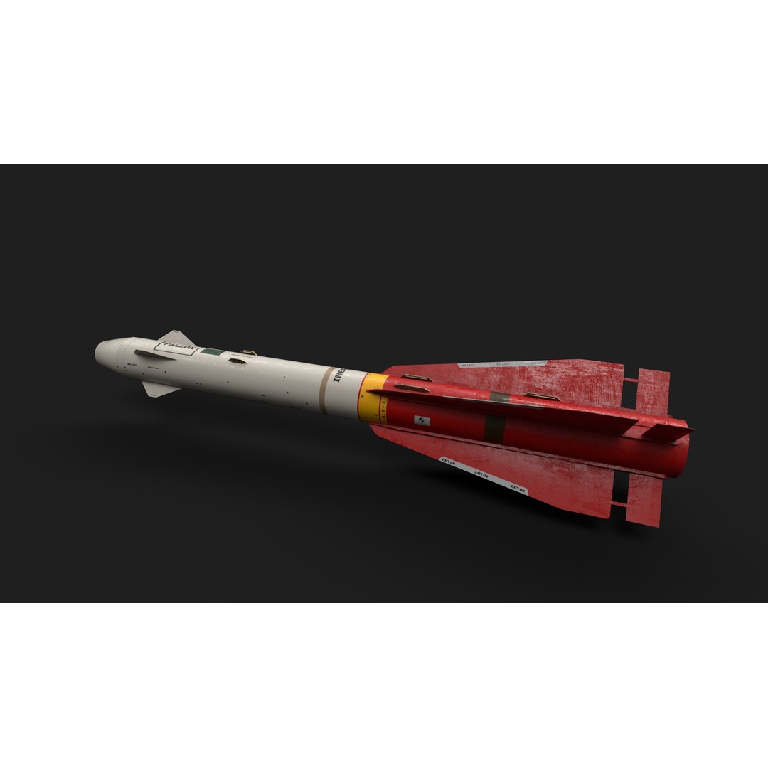 Aim4 Falcon Air-to-Air Missile 3D Model – Low Poly Game Asset, FBX - View 10