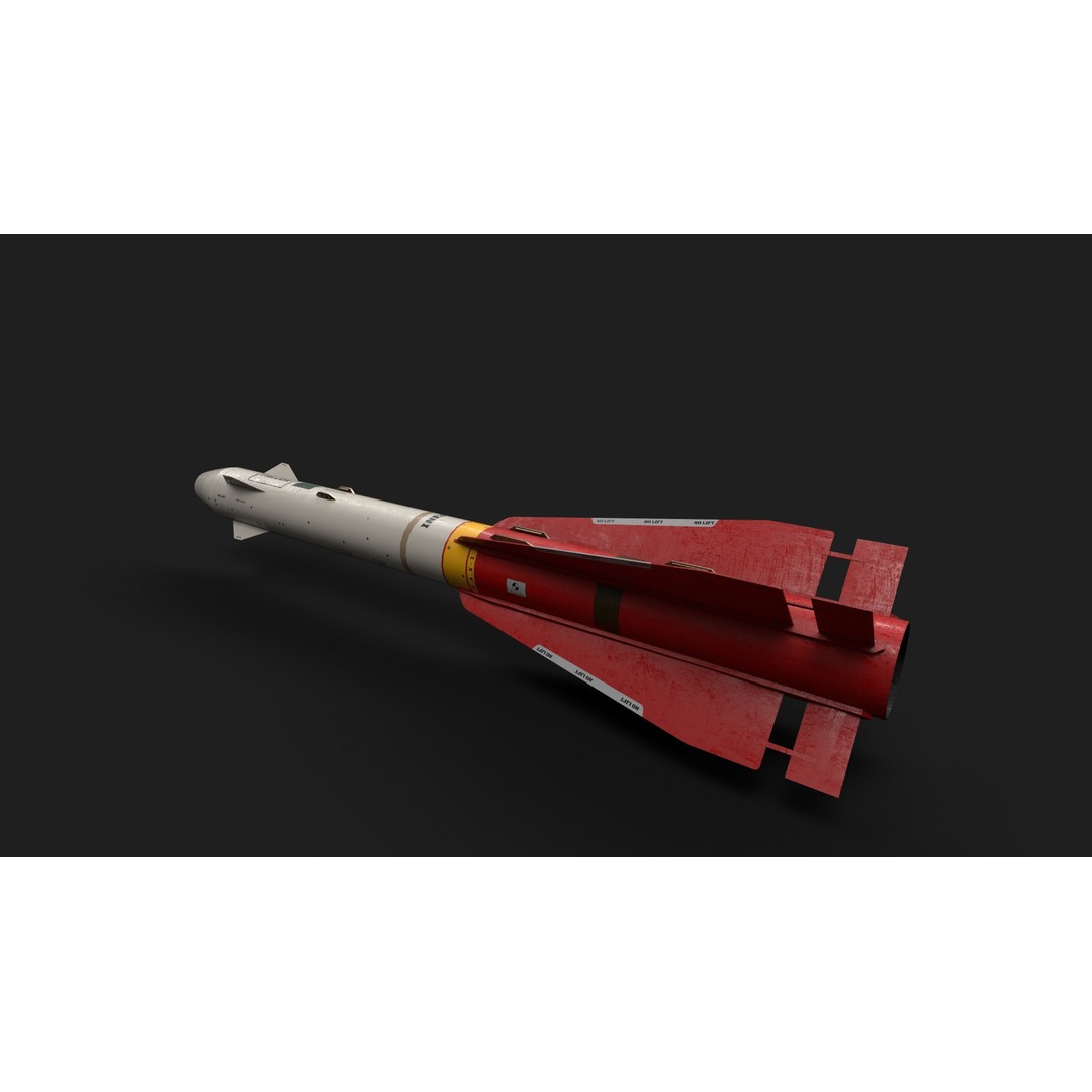 Aim4 Falcon Air-to-Air Missile 3D Model – Low Poly Game Asset, FBX - View 11