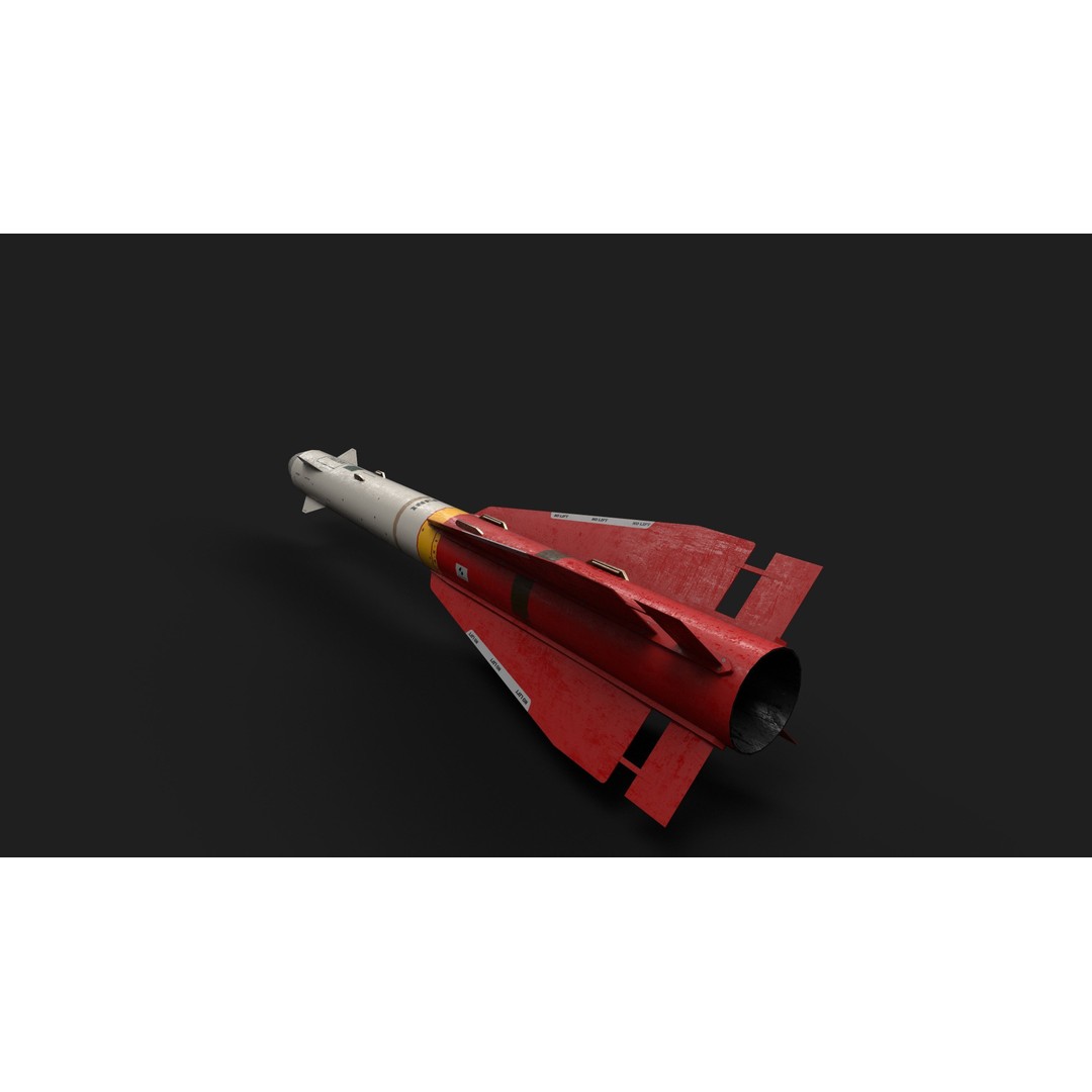 Aim4 Falcon Air-to-Air Missile 3D Model – Low Poly Game Asset, FBX - View 12