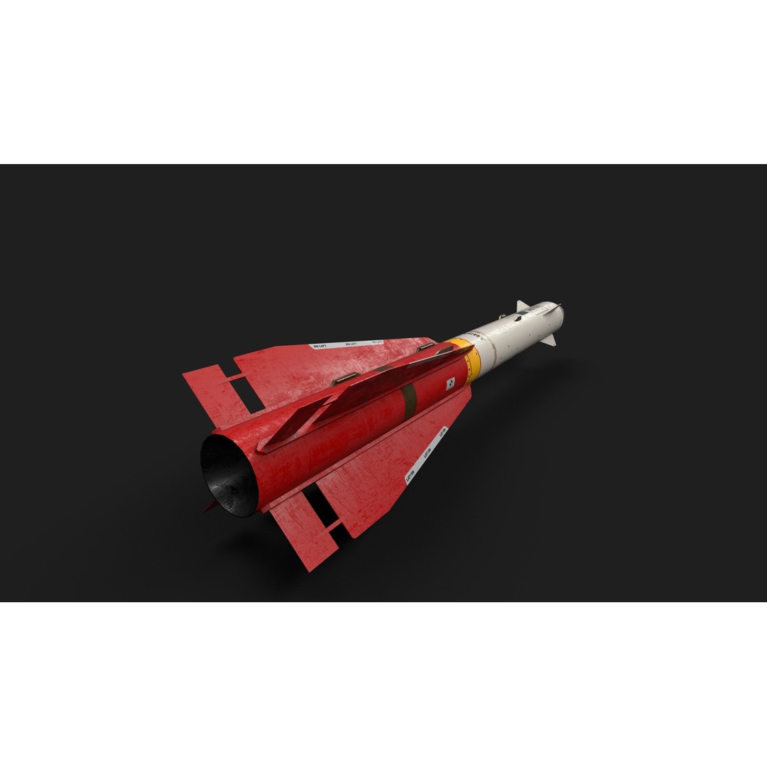 Aim4 Falcon Air-to-Air Missile 3D Model – Low Poly Game Asset, FBX - View 16