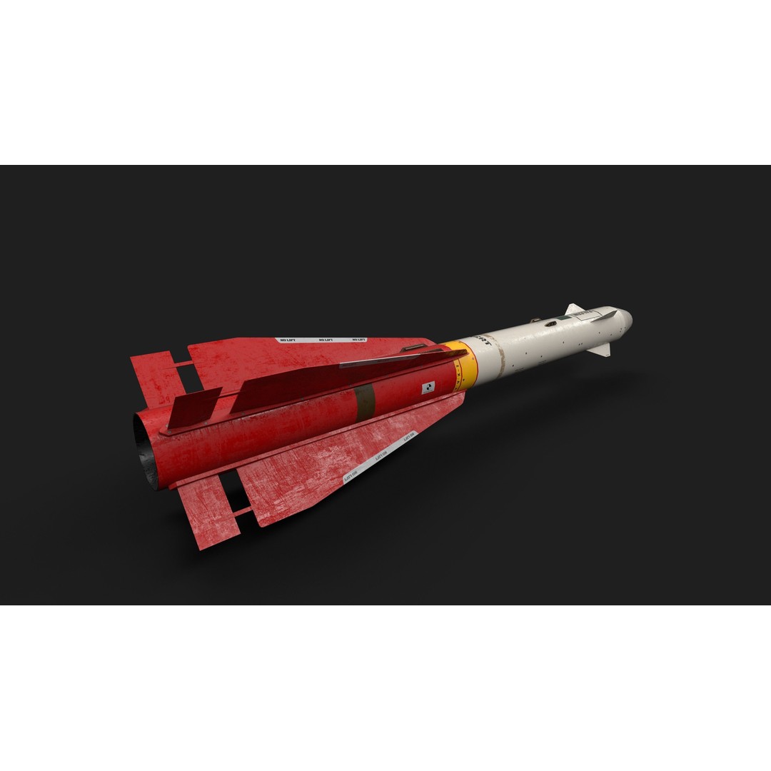 Aim4 Falcon Air-to-Air Missile 3D Model – Low Poly Game Asset, FBX - View 17
