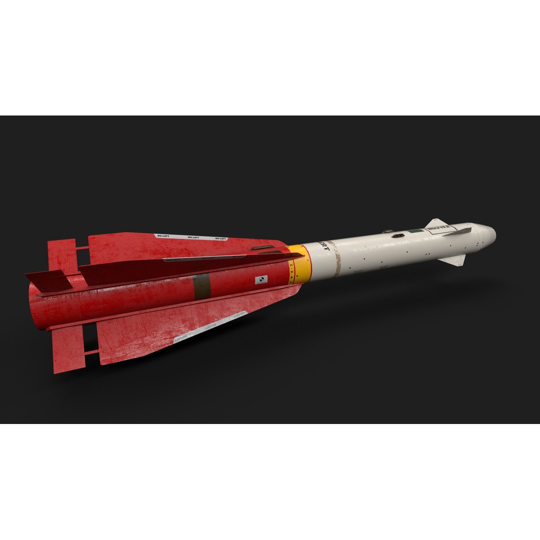 Aim4 Falcon Air-to-Air Missile 3D Model – Low Poly Game Asset, FBX - View 18