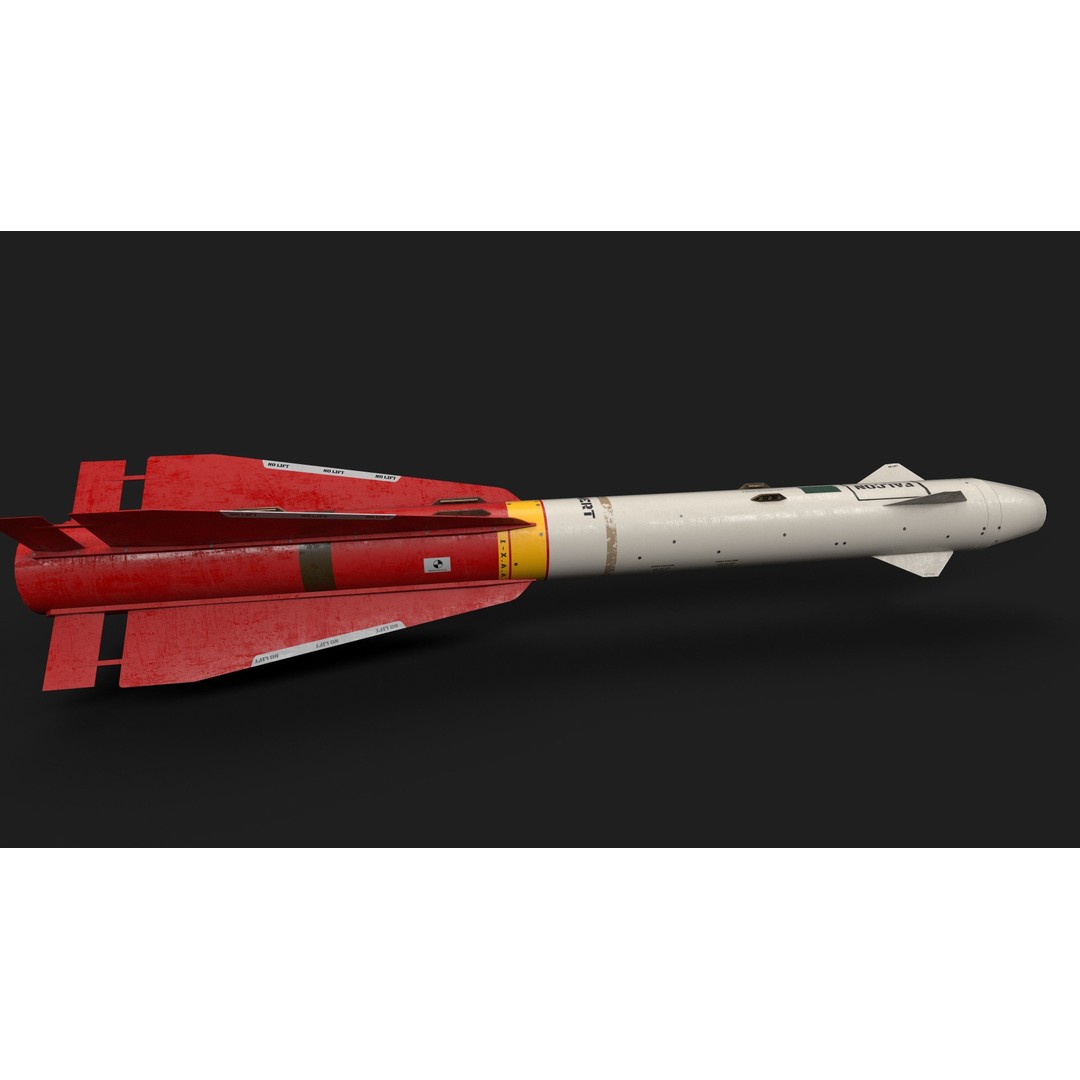 Aim4 Falcon Air-to-Air Missile 3D Model – Low Poly Game Asset, FBX - View 19