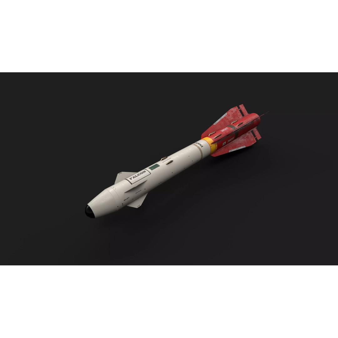 Aim4 Falcon Air-to-Air Missile 3D Model – Low Poly Game Asset, FBX - View 2