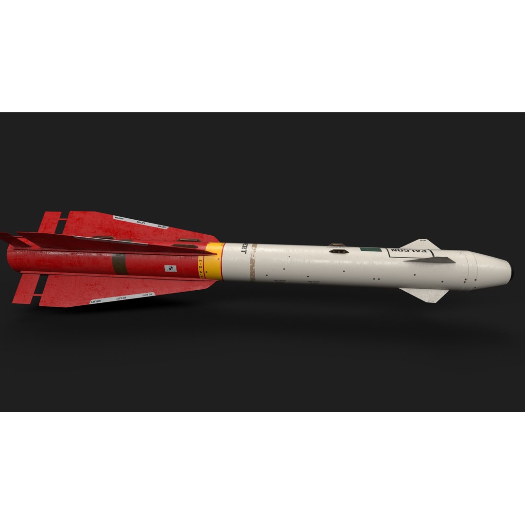 Aim4 Falcon Air-to-Air Missile 3D Model – Low Poly Game Asset, FBX - View 20