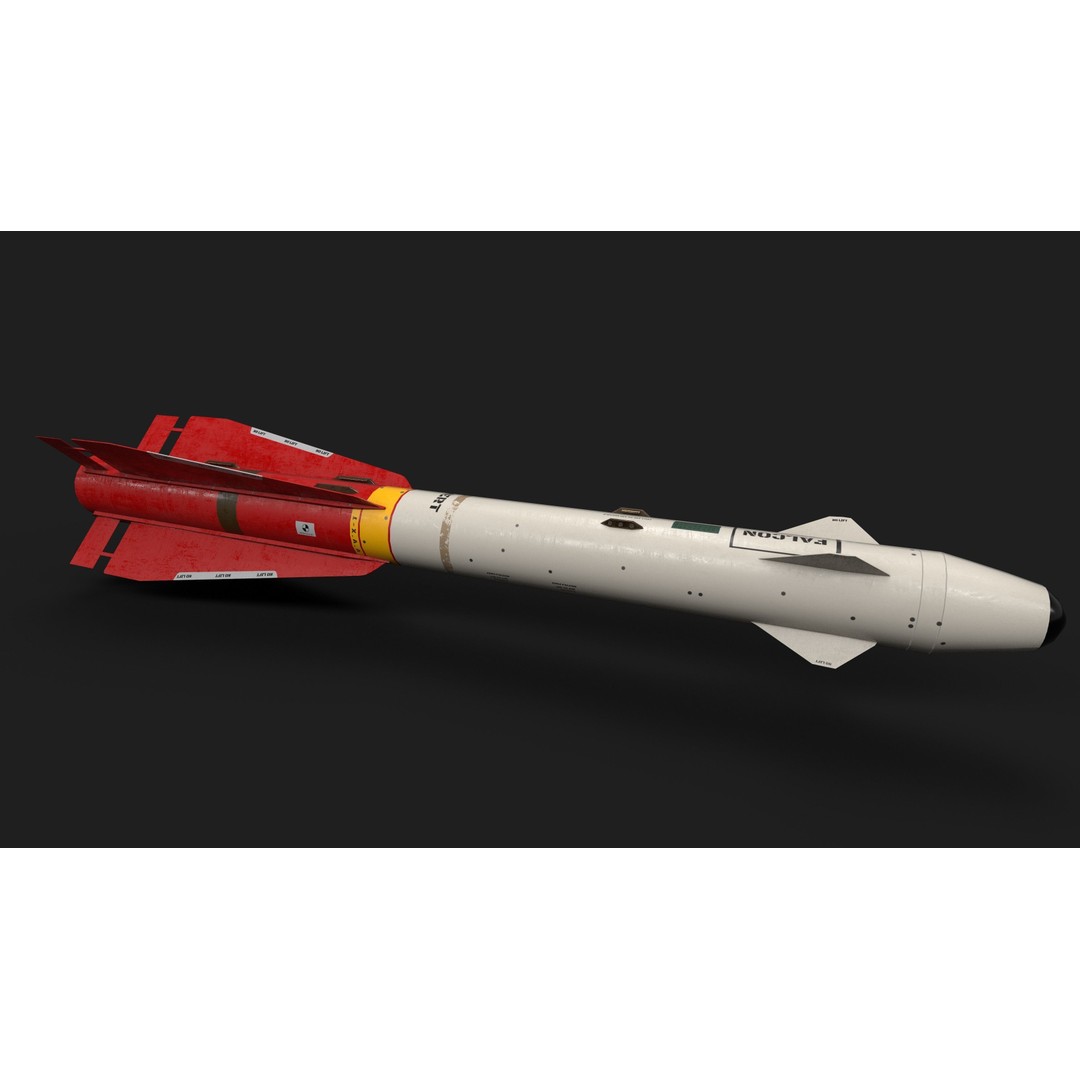 Aim4 Falcon Air-to-Air Missile 3D Model – Low Poly Game Asset, FBX - View 21