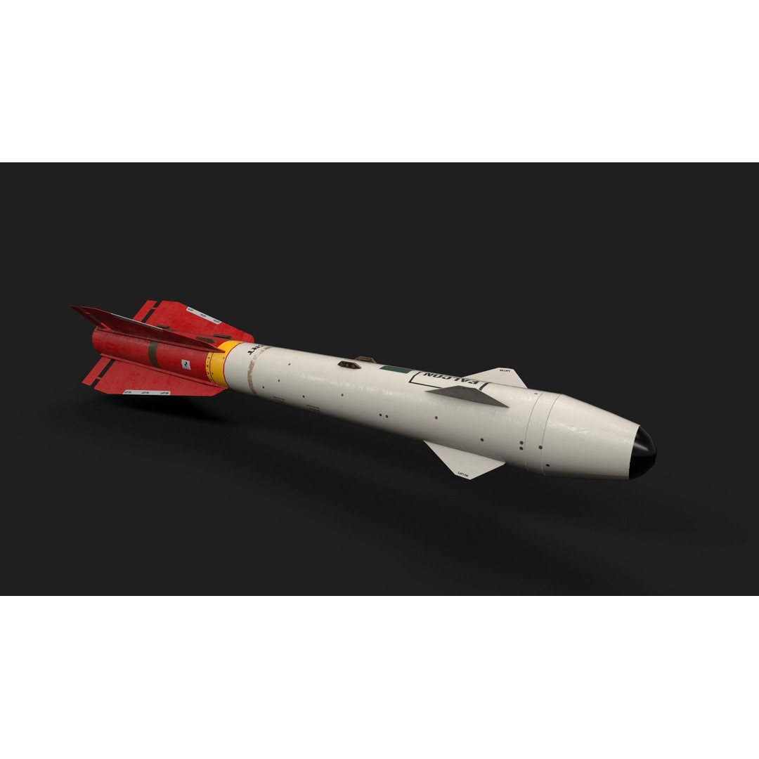 Aim4 Falcon Air-to-Air Missile 3D Model – Low Poly Game Asset, FBX - View 22