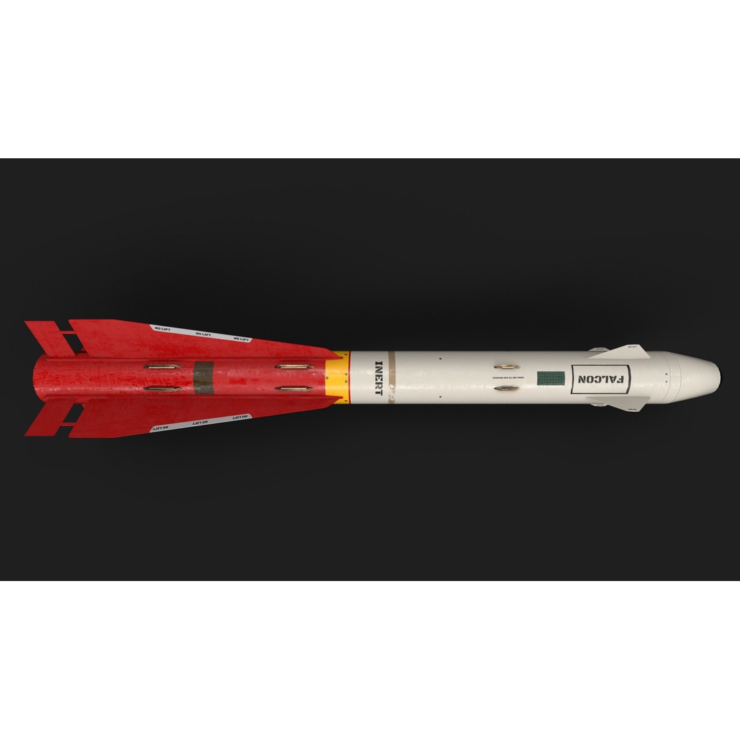 Aim4 Falcon Air-to-Air Missile 3D Model – Low Poly Game Asset, FBX - View 26