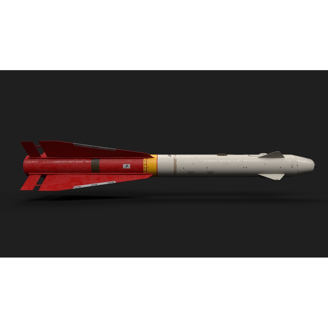 Aim4 Falcon Air-to-Air Missile 3D Model – Low Poly Game Asset, FBX - View 27