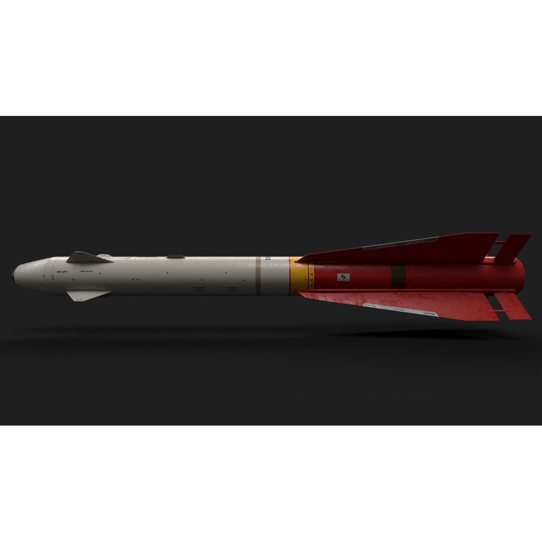 Aim4 Falcon Air-to-Air Missile 3D Model – Low Poly Game Asset, FBX - View 28