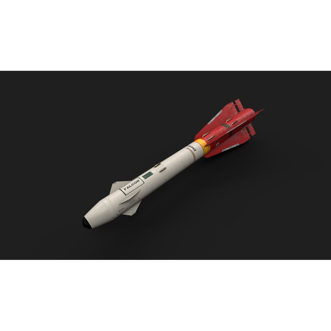 Aim4 Falcon Air-to-Air Missile 3D Model – Low Poly Game Asset, FBX - View 3