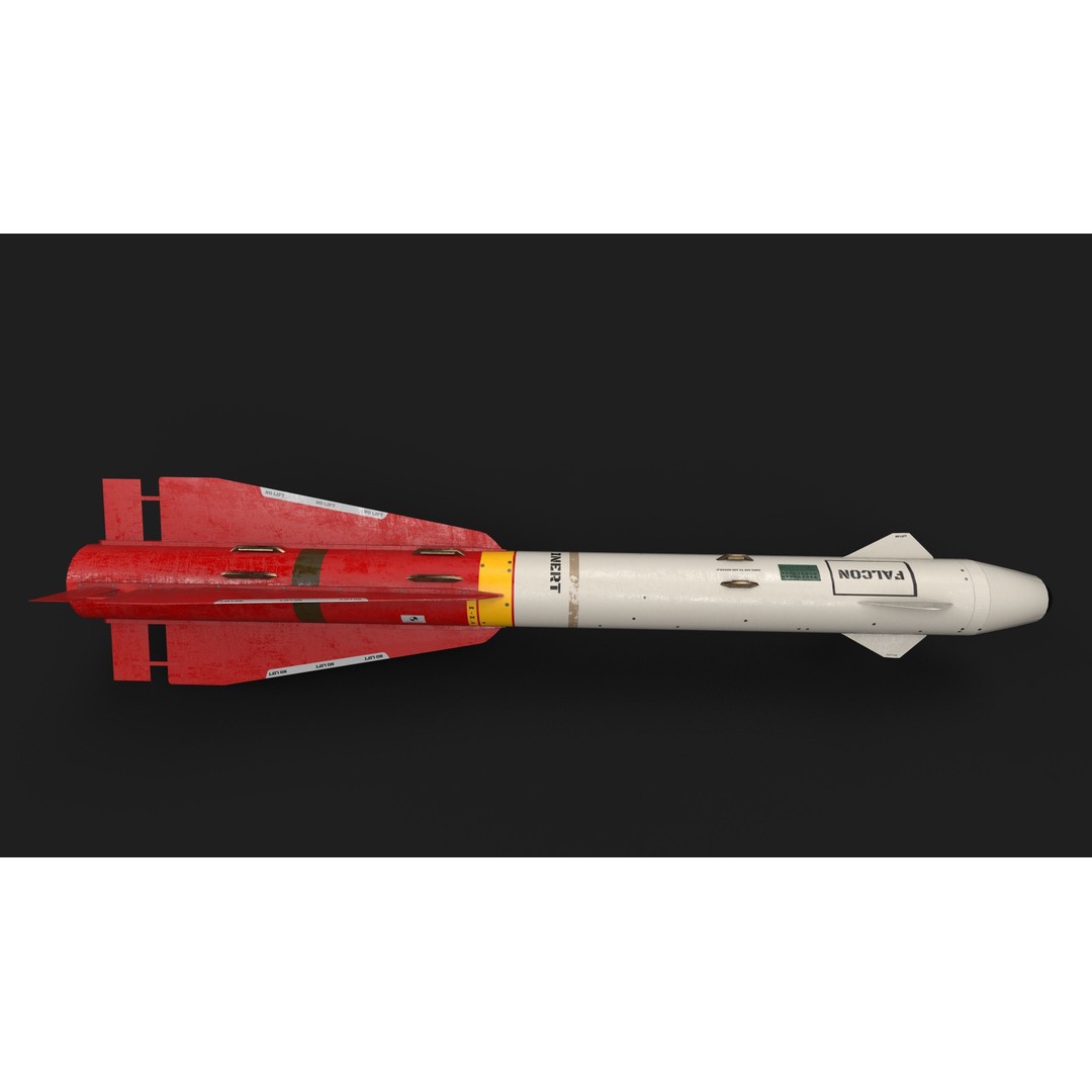 Aim4 Falcon Air-to-Air Missile 3D Model – Low Poly Game Asset, FBX - View 33