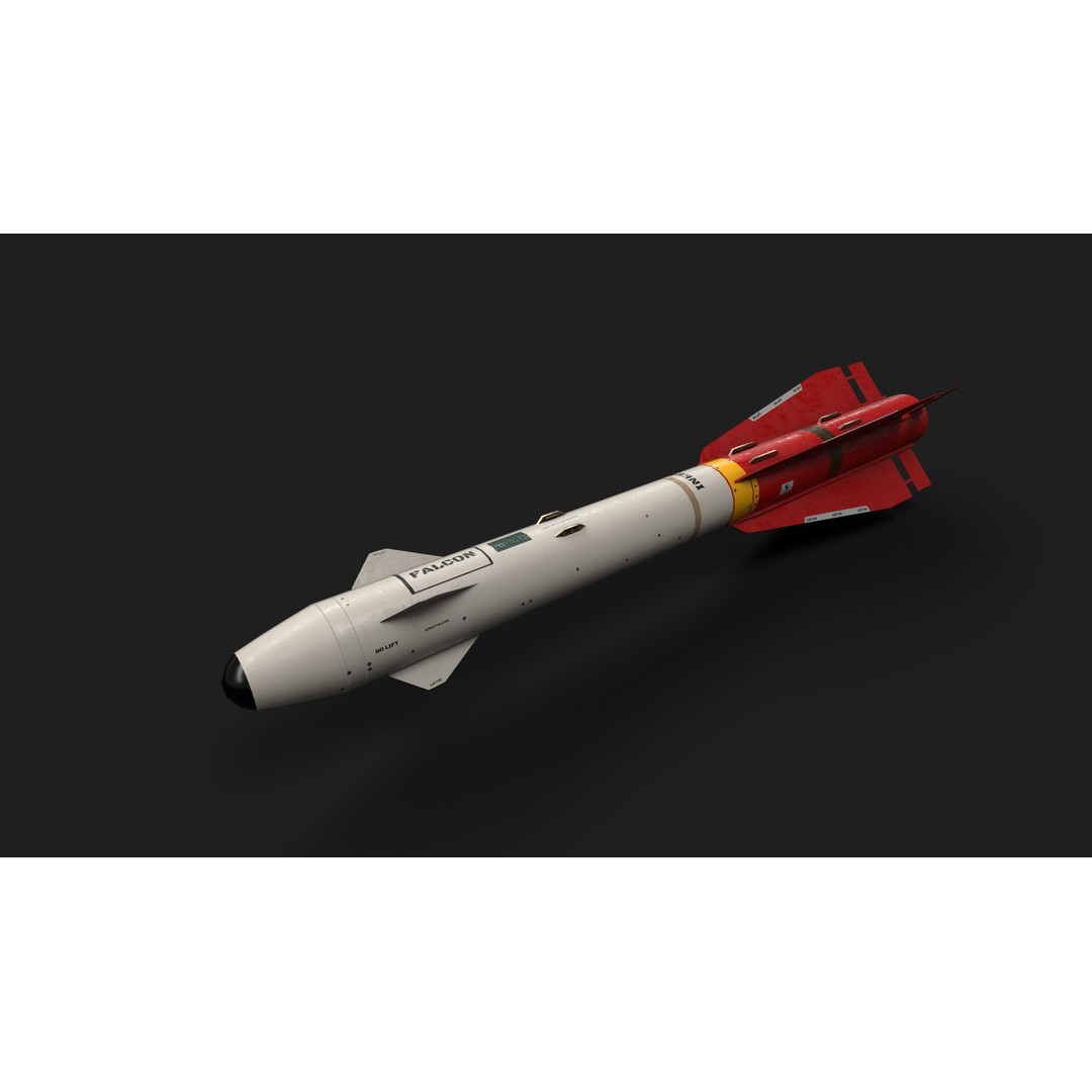 Aim4 Falcon Air-to-Air Missile 3D Model – Low Poly Game Asset, FBX - View 4