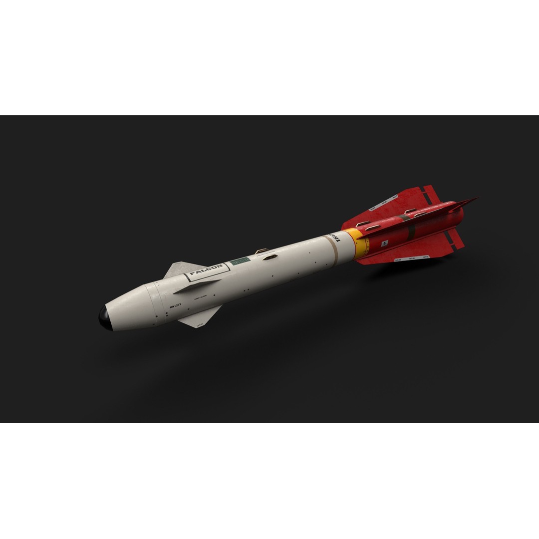 Aim4 Falcon Air-to-Air Missile 3D Model – Low Poly Game Asset, FBX - View 5