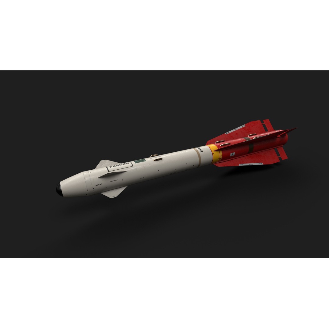 Aim4 Falcon Air-to-Air Missile 3D Model – Low Poly Game Asset, FBX - View 6