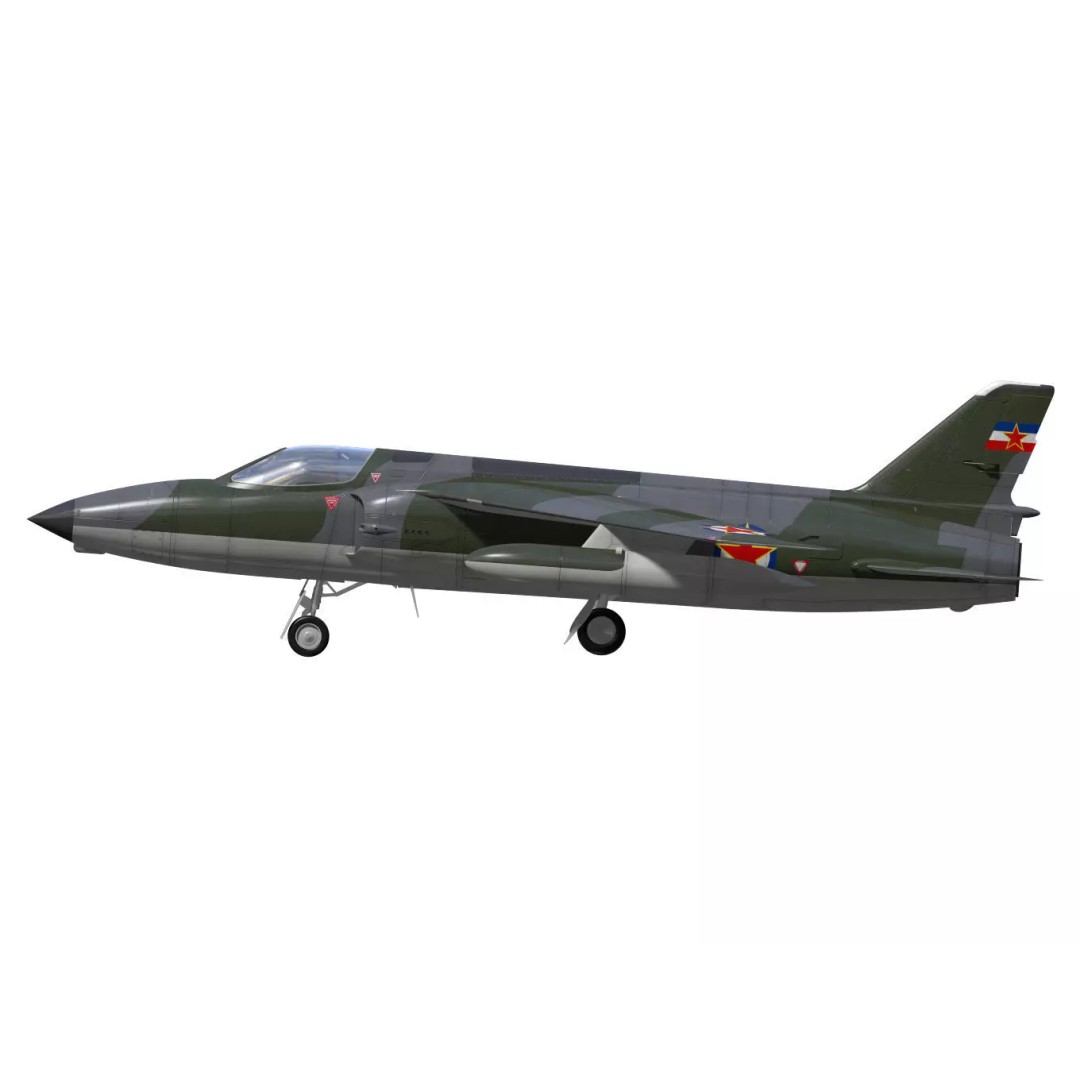 Folland Gnat F1 3D Model – High Poly Military Aircraft, FBX - View 13