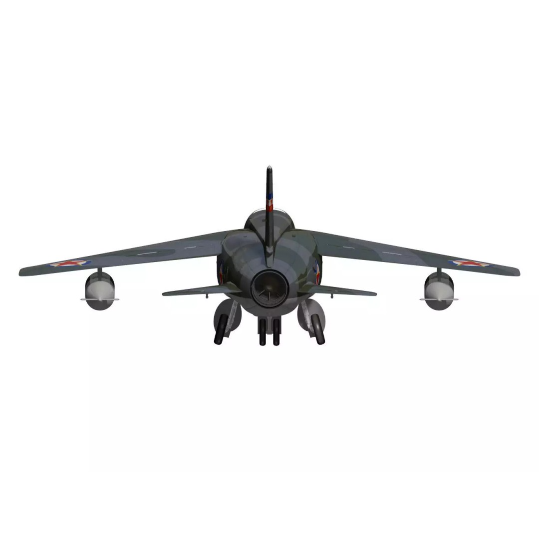 Folland Gnat F1 3D Model – High Poly Military Aircraft, FBX - View 16