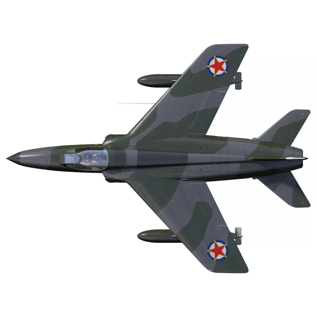 Folland Gnat F1 3D Model – High Poly Military Aircraft, FBX - View 17