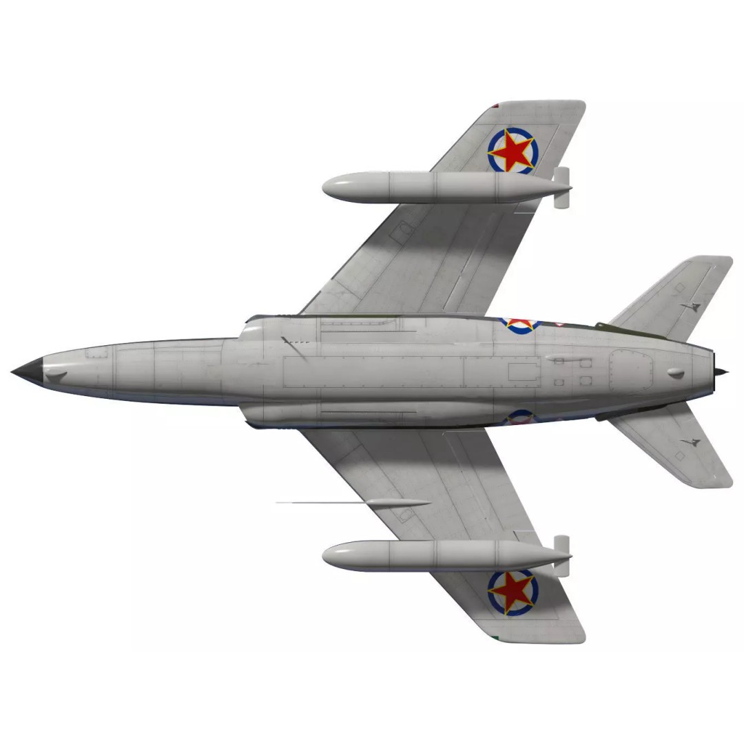 Folland Gnat F1 3D Model – High Poly Military Aircraft, FBX - View 18