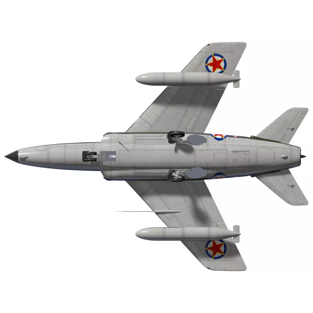 Folland Gnat F1 3D Model – High Poly Military Aircraft, FBX - View 19