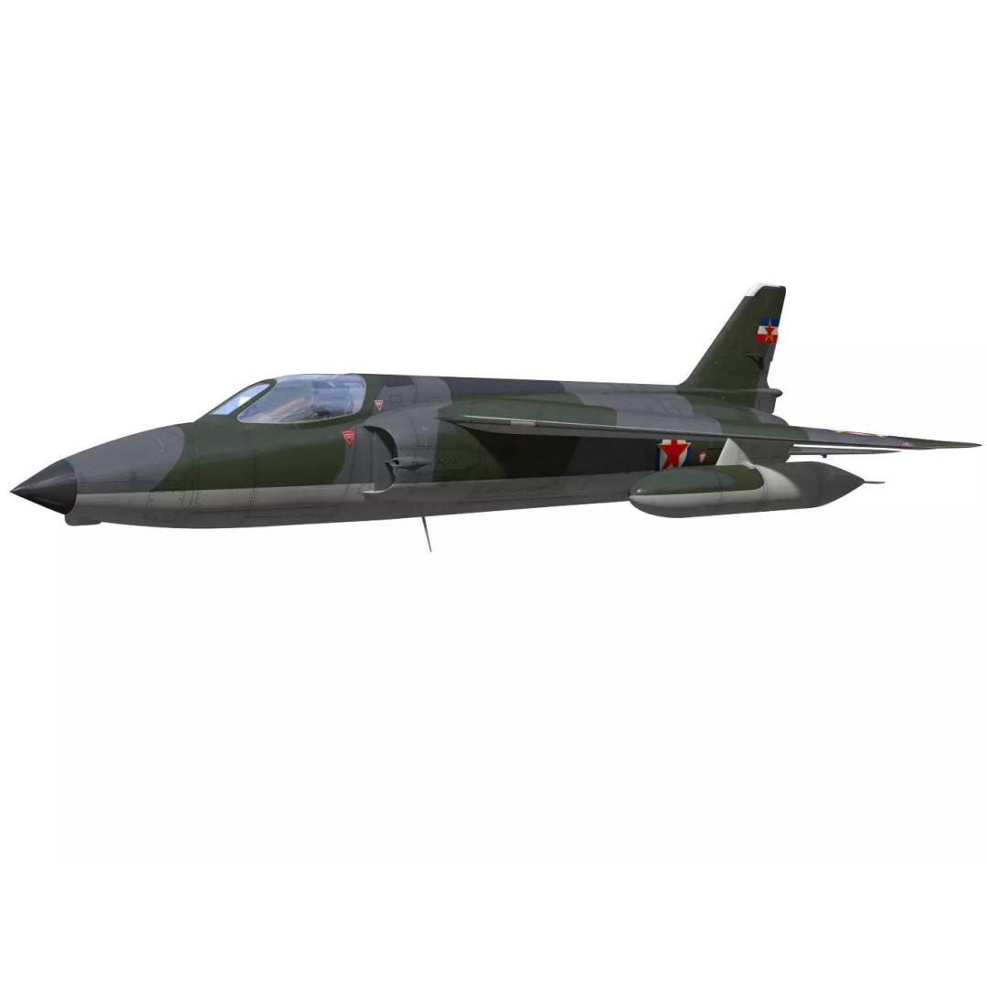 Folland Gnat F1 3D Model – High Poly Military Aircraft, FBX - View 4