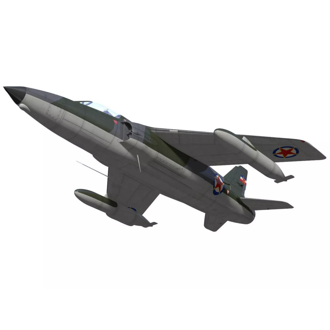 Folland Gnat F1 3D Model – High Poly Military Aircraft, FBX - View 5