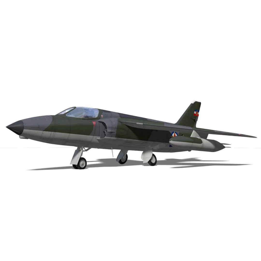Folland Gnat F1 3D Model – High Poly Military Aircraft, FBX - View 7