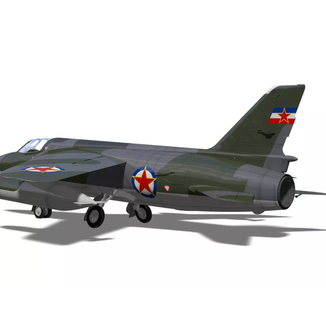 Folland Gnat F1 3D Model – High Poly Military Aircraft, FBX - View 8