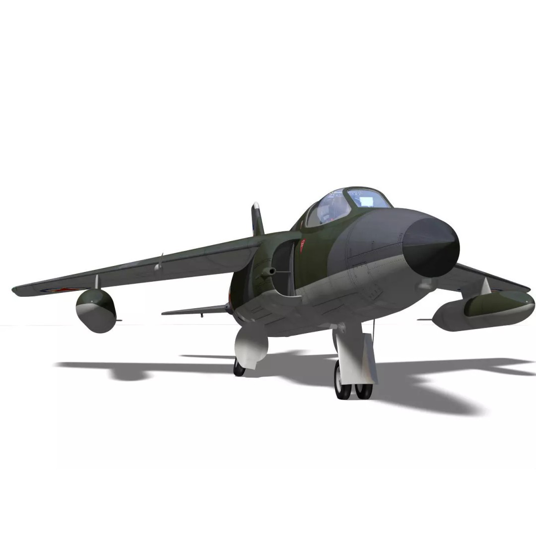 Folland Gnat F1 3D Model – High Poly Military Aircraft, FBX - View 9