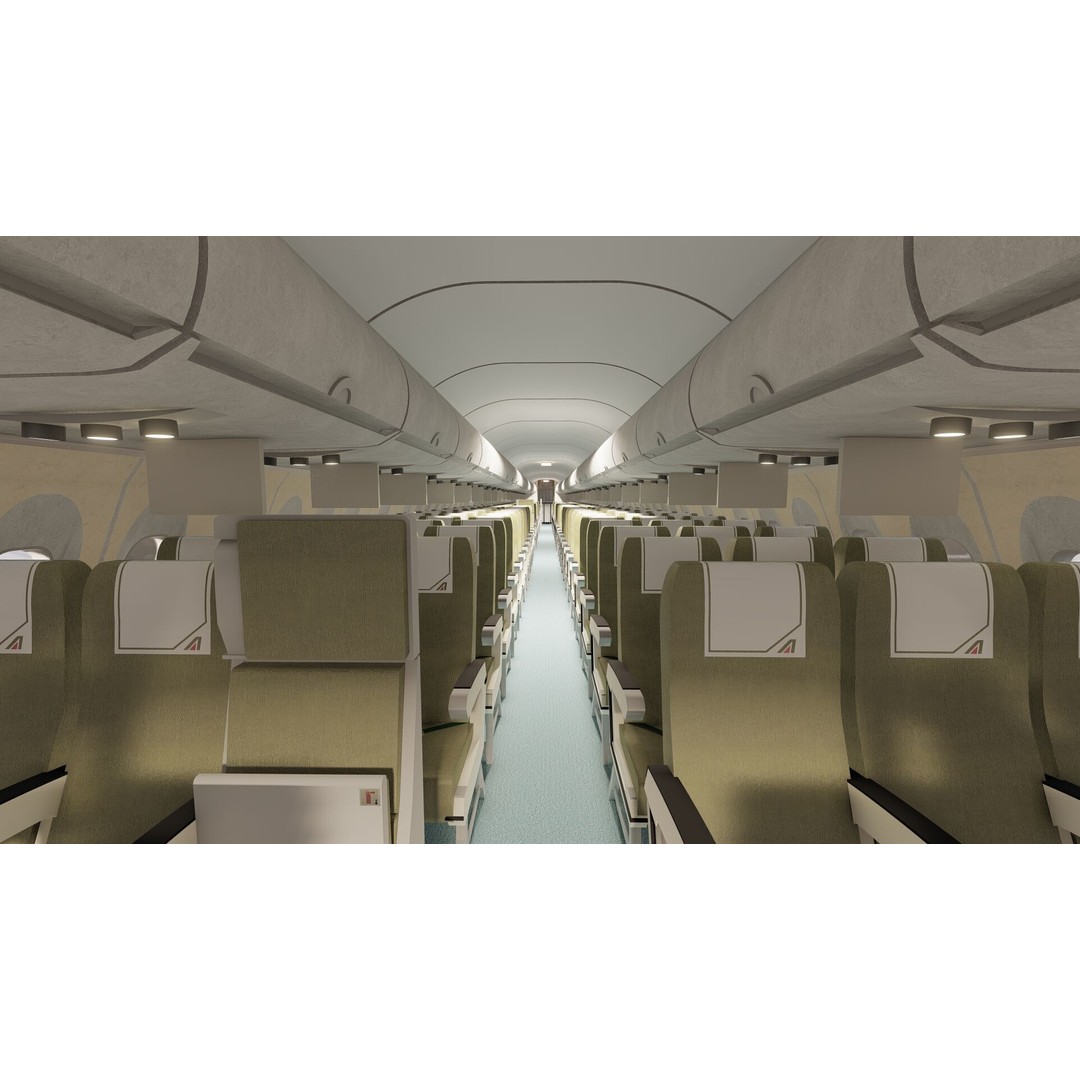 AIRBUS A321 3D Model – Detailed Commercial Aircraft with Interior - View 25