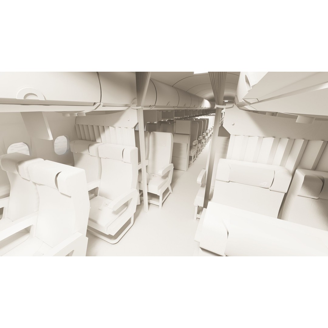 AIRBUS A321 3D Model – Detailed Commercial Aircraft with Interior - View 42