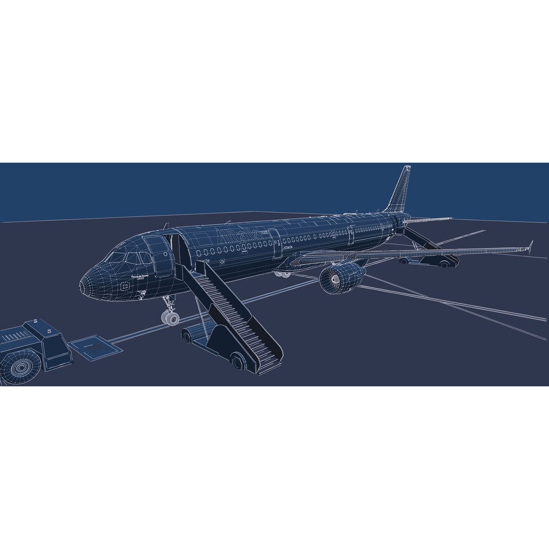 AIRBUS A321 3D Model – Detailed Commercial Aircraft with Interior - View 46