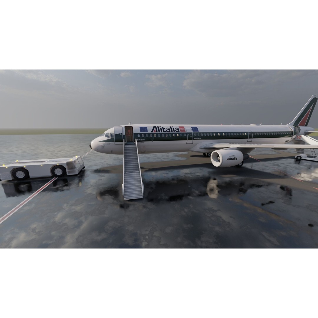 AIRBUS A321 3D Model – Detailed Commercial Aircraft with Interior - View 9