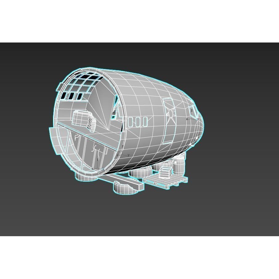 Aircraft Head 3D Model – Realistic Graffiti Style, FBX, PBR
