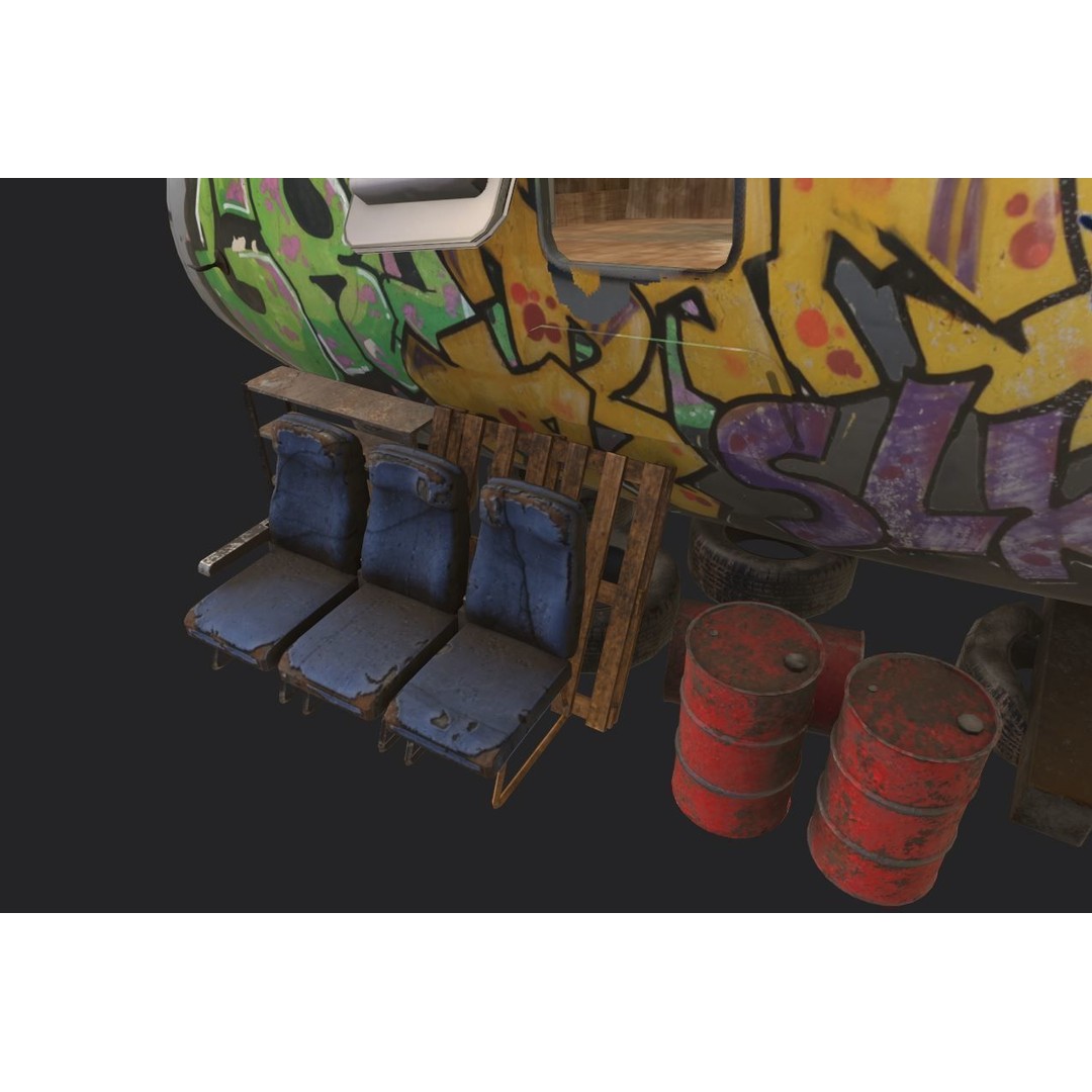 Aircraft Head 3D Model – Realistic Graffiti Style, FBX, PBR - View 16