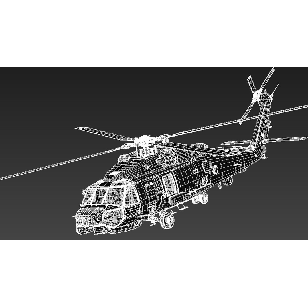 Sikorsky SH-60 Seahawk 3D Model – High Detail Military Helicopter, FBX - View 14
