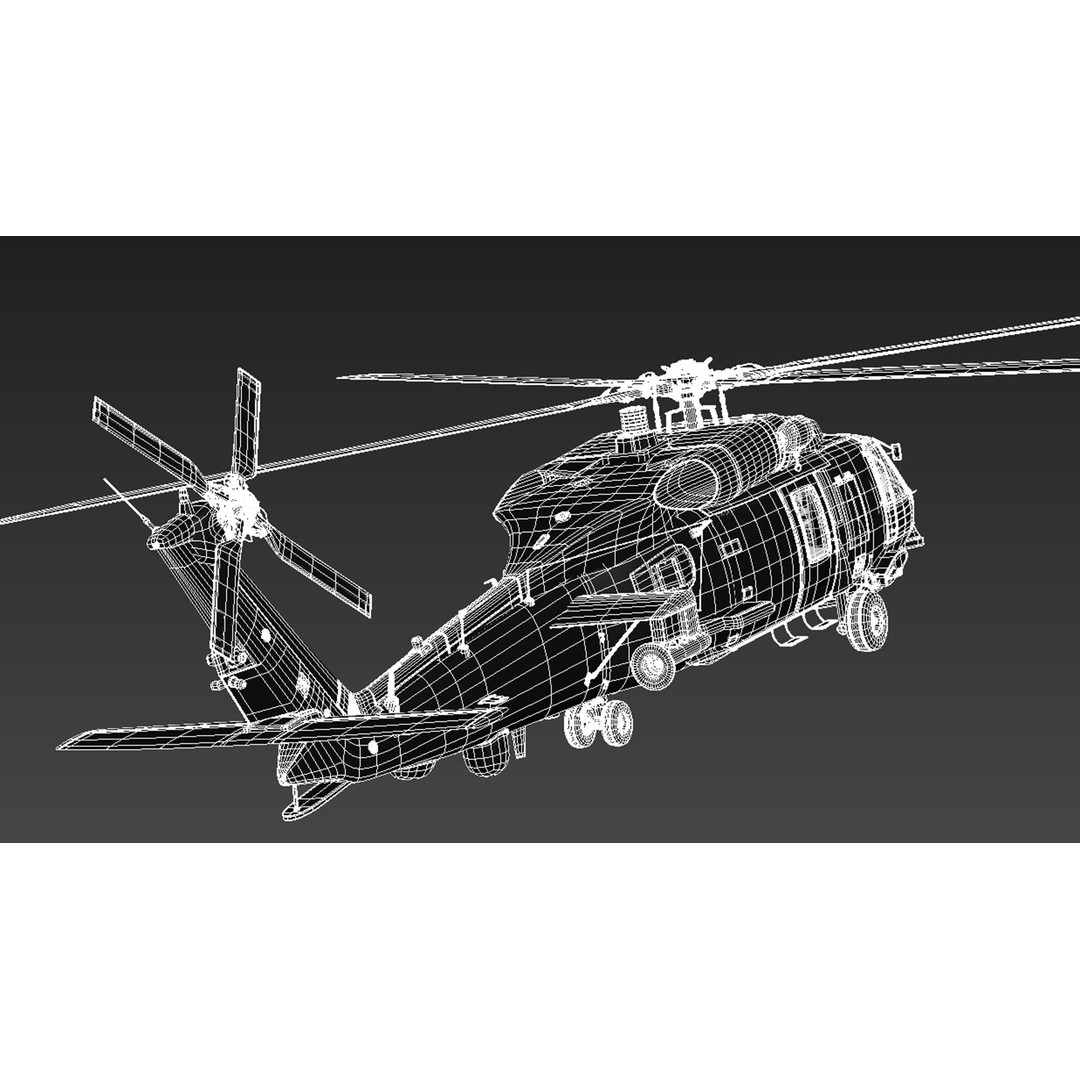 Sikorsky SH-60 Seahawk 3D Model – High Detail Military Helicopter, FBX - View 15