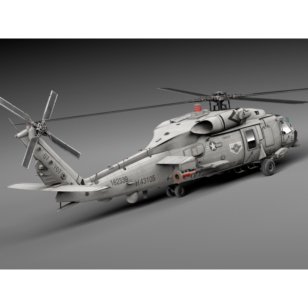 Sikorsky SH-60 Seahawk 3D Model – High Detail Military Helicopter, FBX - View 6