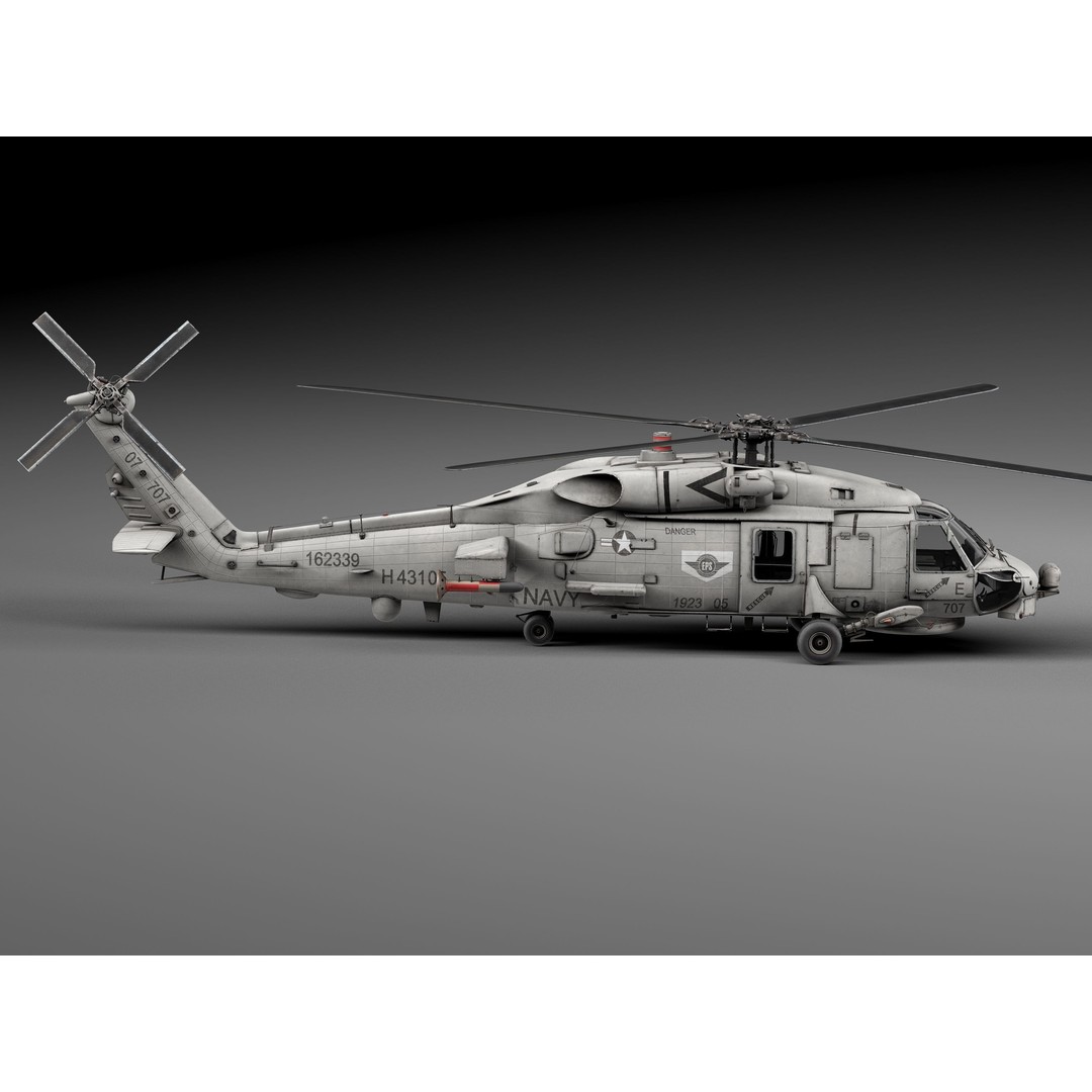 Sikorsky SH-60 Seahawk 3D Model – High Detail Military Helicopter, FBX - View 8
