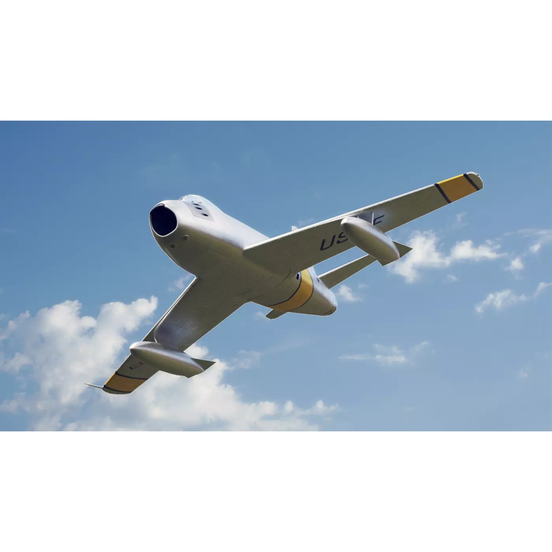 F-86 Sabre 3D Model – Low Poly Military Aircraft, FBX, PBR - View 12