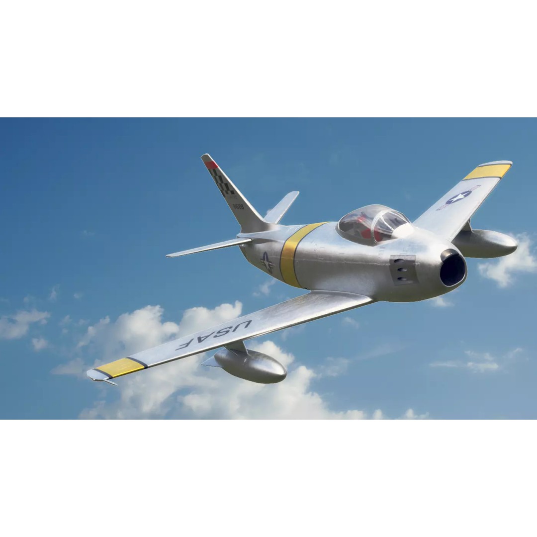 F-86 Sabre 3D Model – Low Poly Military Aircraft, FBX, PBR - View 2